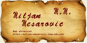 Miljan Mesarović vizit kartica